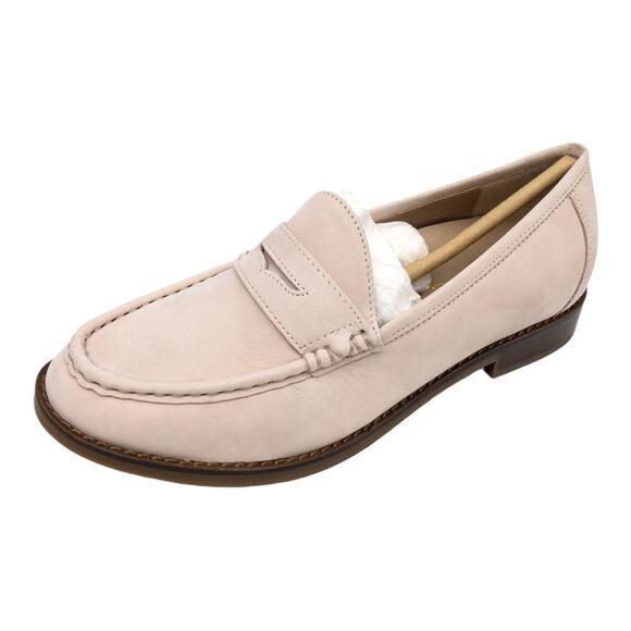 New Vionic Light Pink Waverly Nubuck Leather Orthotic Slip On Penny Loafers 5 - Picture 2 of 11